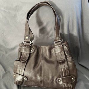 Tignanello Chocolate Brown Leather Shoulder Bag